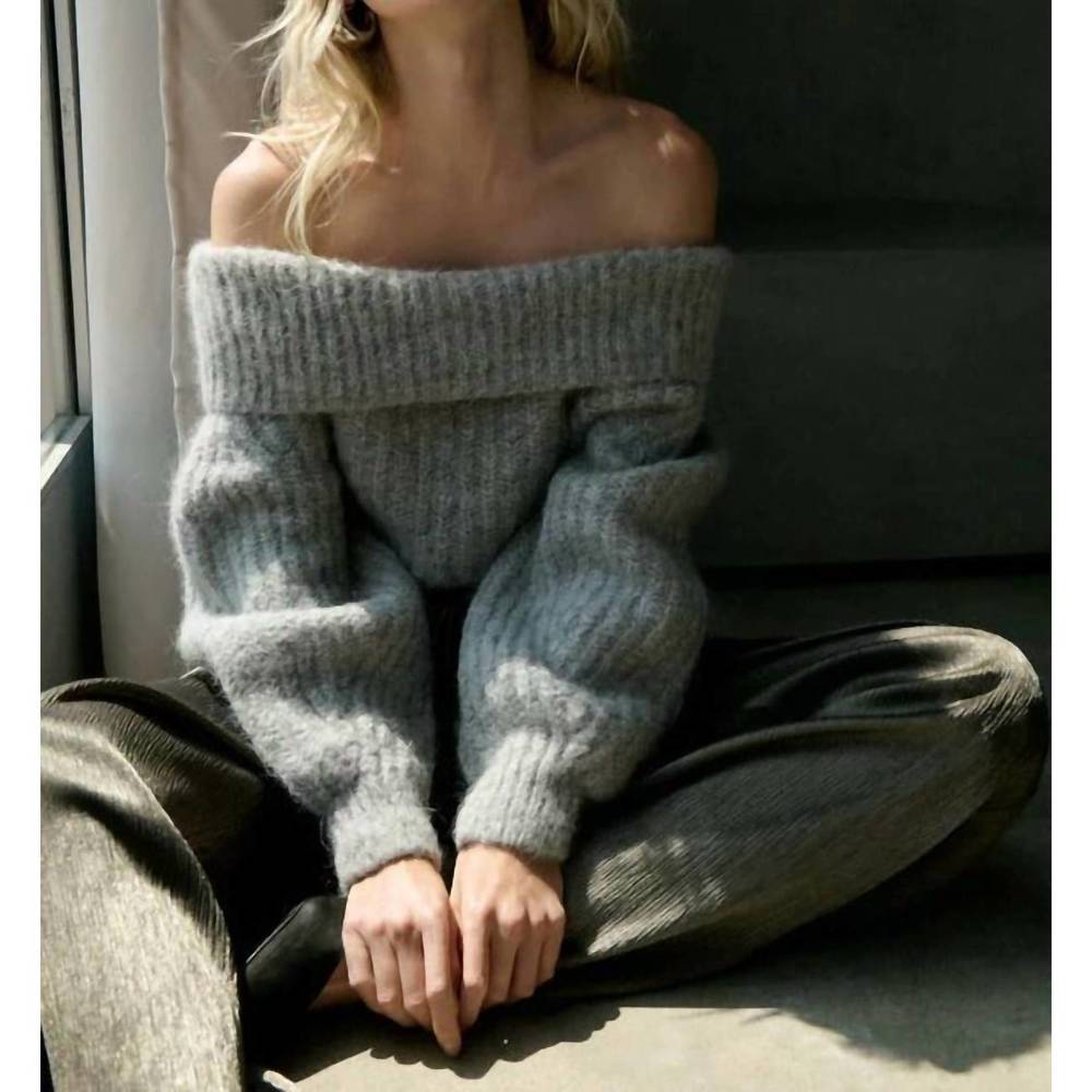 NEW NATION LTD serena off-shoulder sweater in dove